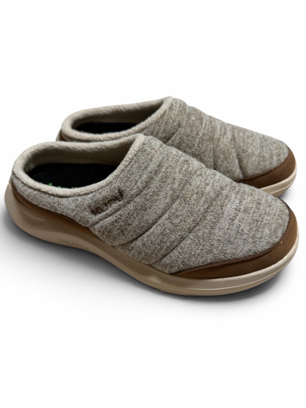 Kuru Draft 2 Womens Sz US7 Brown Gray Slip On Clogs Mules Slippers Comfort Shoe